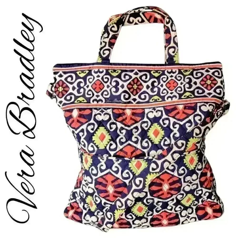 Vera Bradley Rare Retired Sun Valley Two Way Tote Crossbody Purse Large Bag